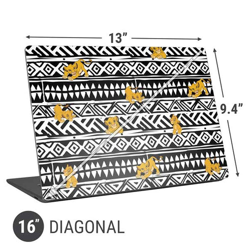 Disney The Lion King Simba Tribal Print Universal Laptop 16in (13 x 9.4in) Skin